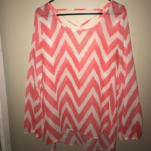 Pink and White casual Moa Moa blouse - Picture 1 of 2